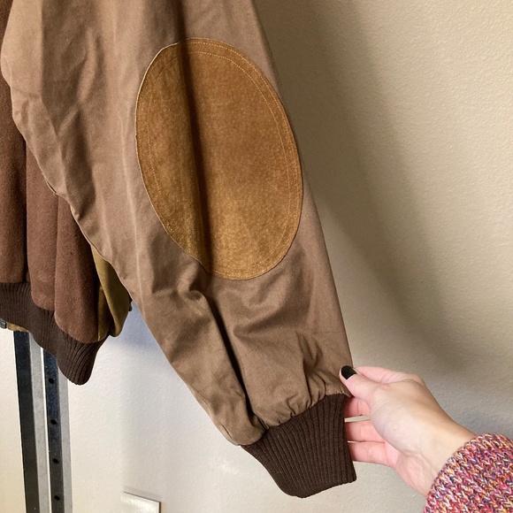 Vintage Jacques Franchi Paris Leather Wool Coat XL Brown Elbow Patches - Picture 7 of 12